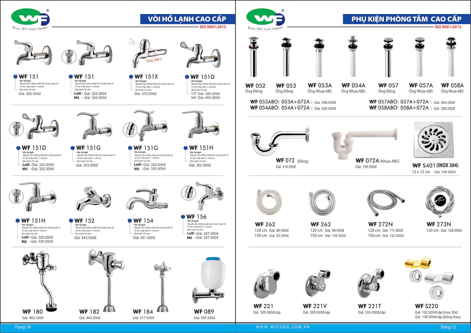Catalogue và Bảng giá Sen vòi WUFENG mới nhất  2025 - 2026 /Page 9
